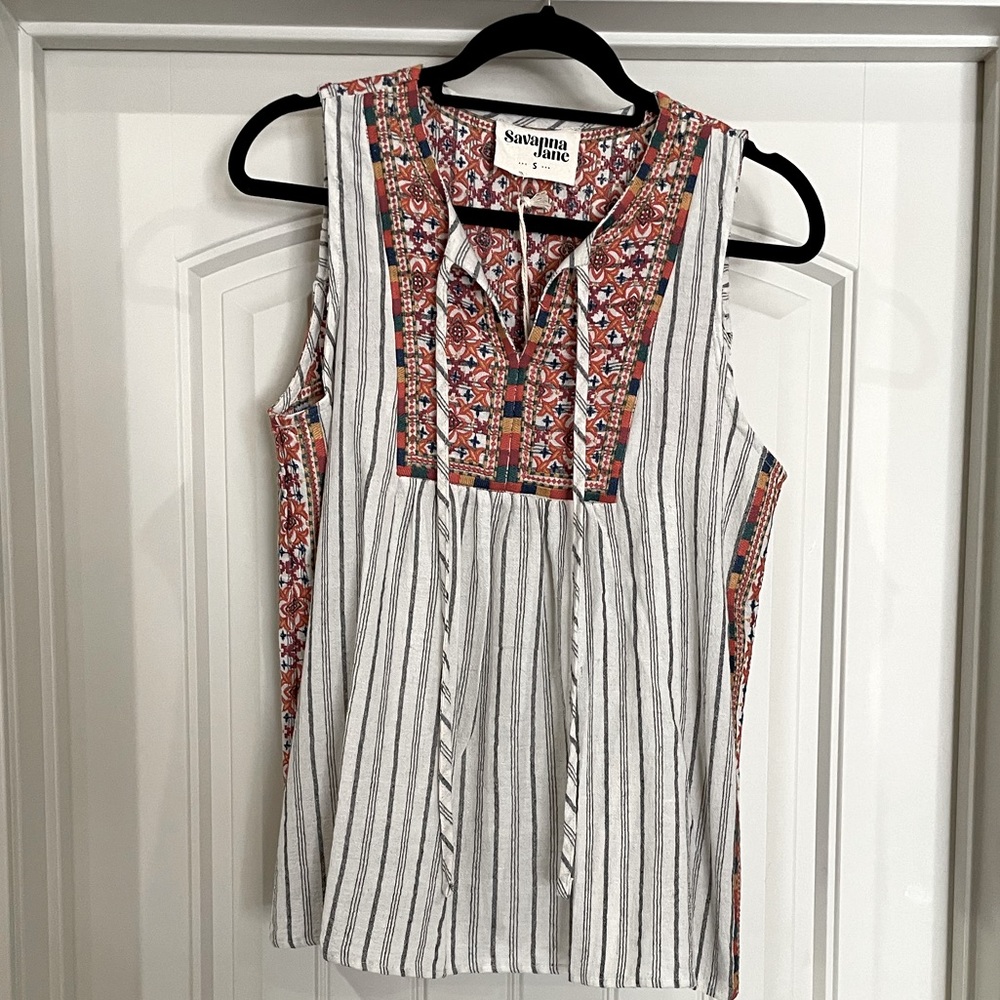 NEW with tags - Savannah Jane embroidered top